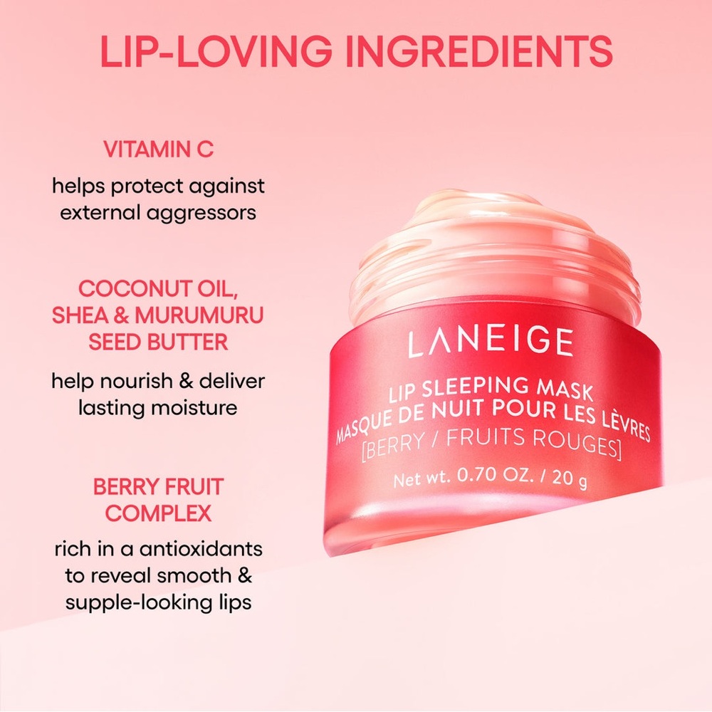 NIB LANEIGE Lip Sleeping Mask EX - Berry - Picture 6 of 8